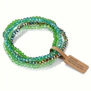 Green Crystal Bracelet Set